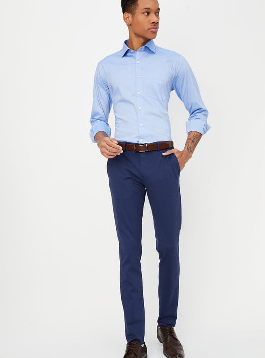 Men Slim Fit Solid Formal Shirt