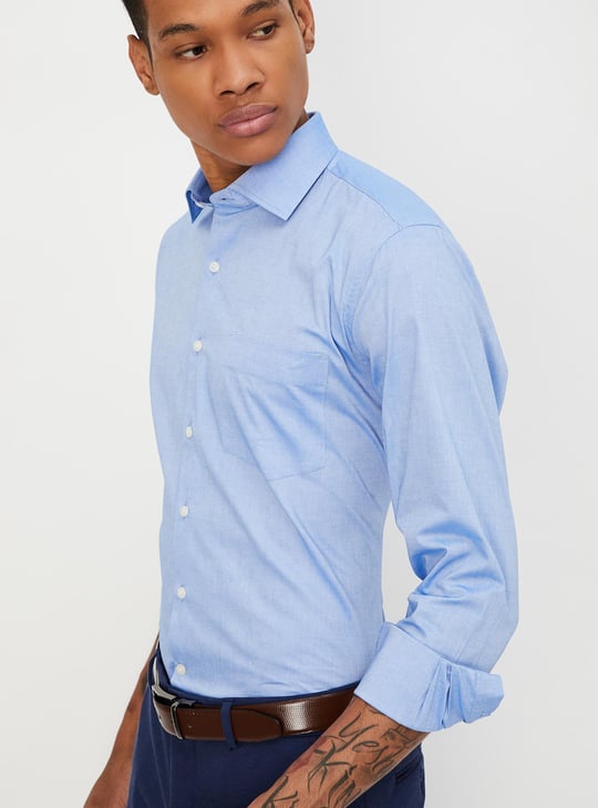 Men Slim Fit Solid Formal Shirt