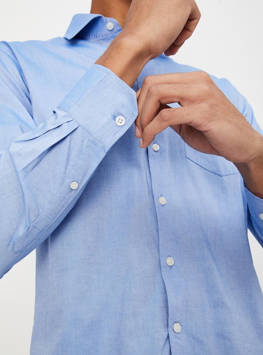 Men Slim Fit Solid Formal Shirt