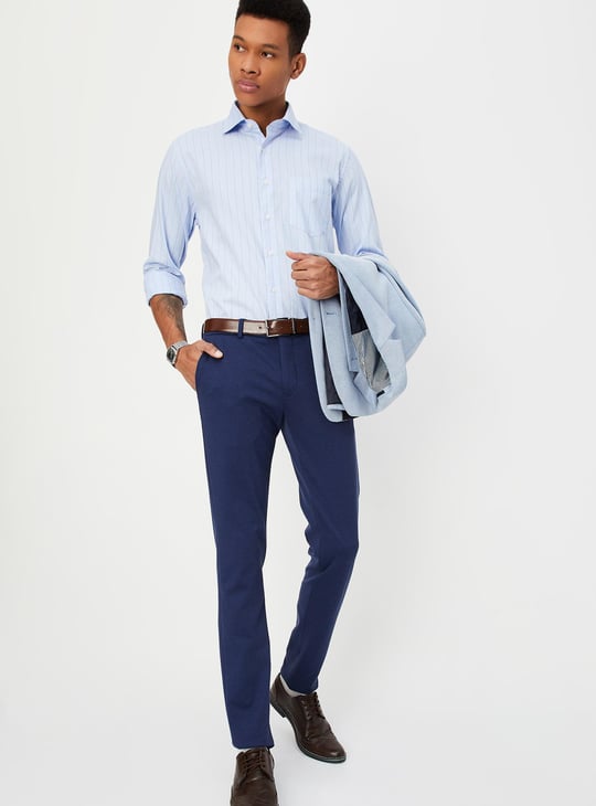 Men Slim Fit Striped Formal Shirt