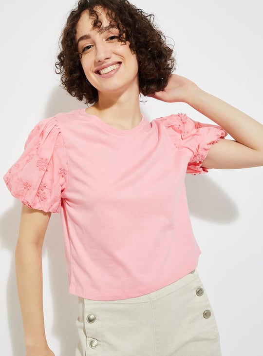 URB_N Women Embroidered Sleeve Top