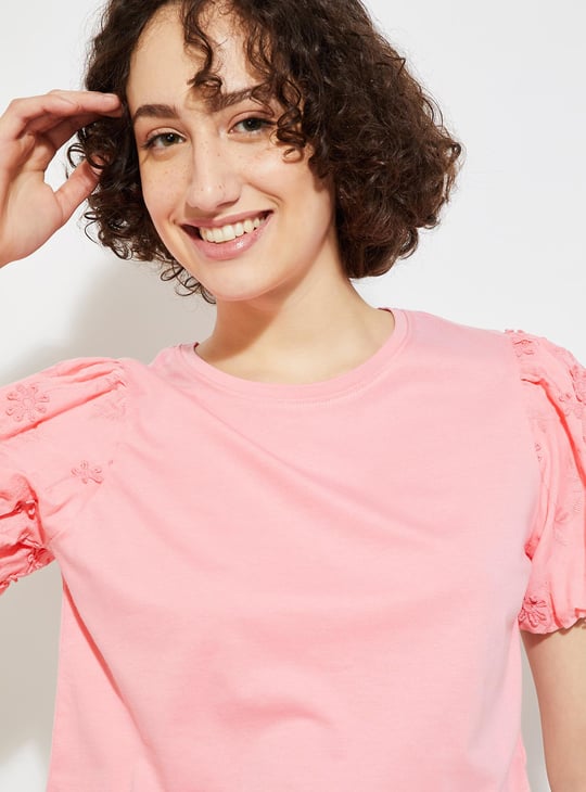 URB_N Women Embroidered Sleeve Top