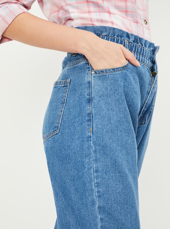 Women Mom Fit Solid Jeans