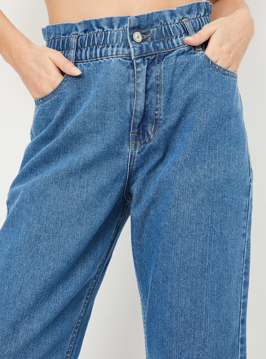 Women Mom Fit Solid Jeans