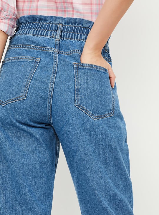 Women Mom Fit Solid Jeans