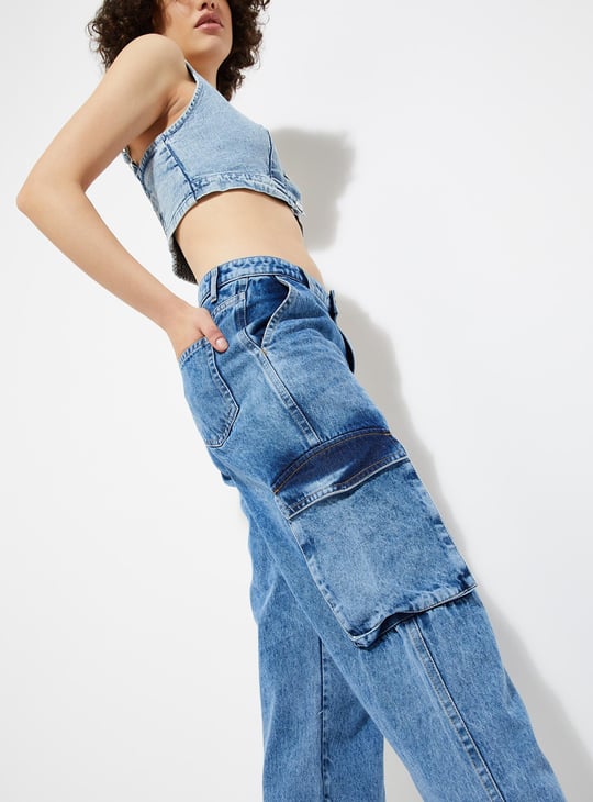 URB_N Women Washed Cargo Jeans