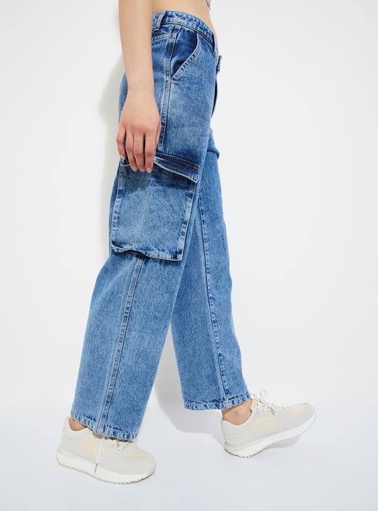 URB_N Women Washed Cargo Jeans