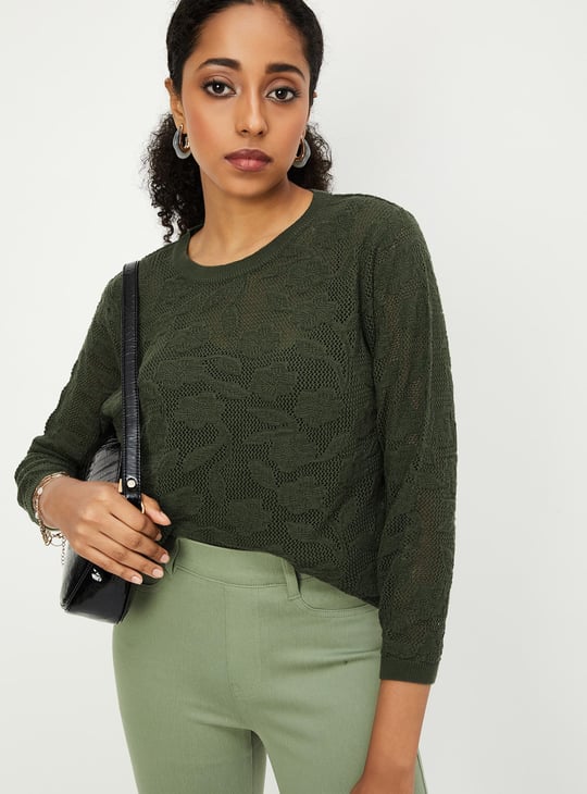 Women Knitted Solid Top