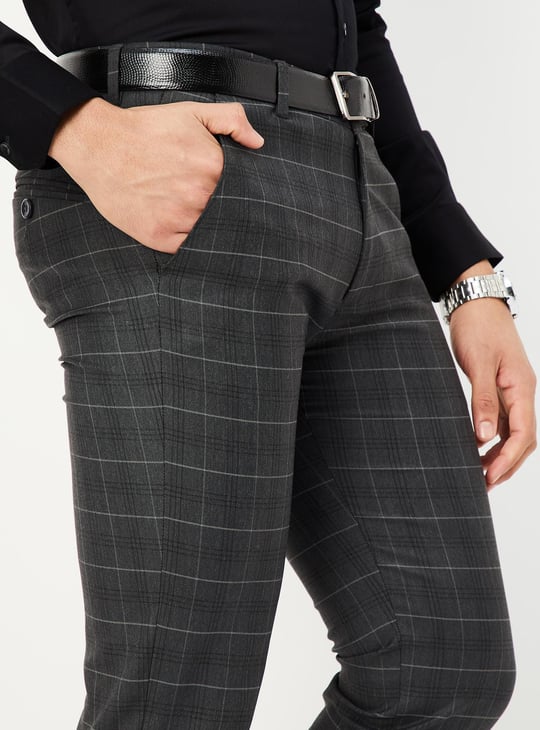 Smart Trousers Super Skinny Check Trousers Mens Checked Trousers
