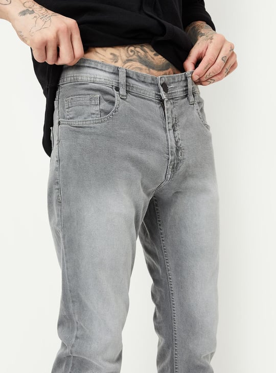 Men Slim Fit Faded Jeans