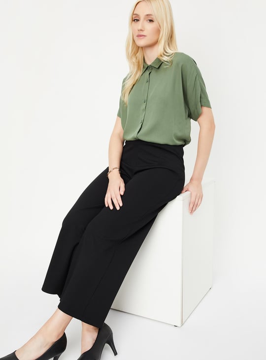 Women Solid Extended Sleeves Shirt