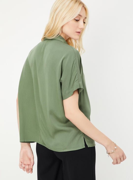 Women Solid Extended Sleeves Shirt