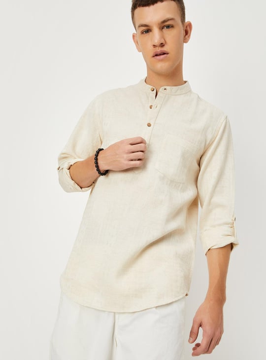 Men Solid Short Kurta
