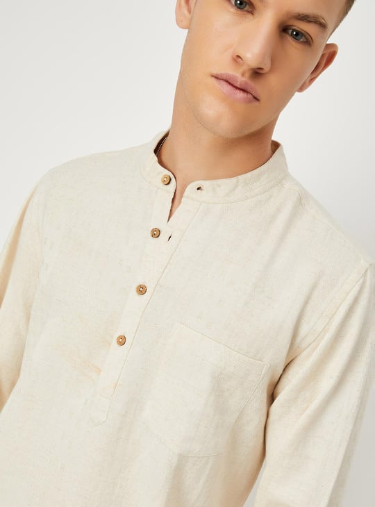 Men Solid Short Kurta