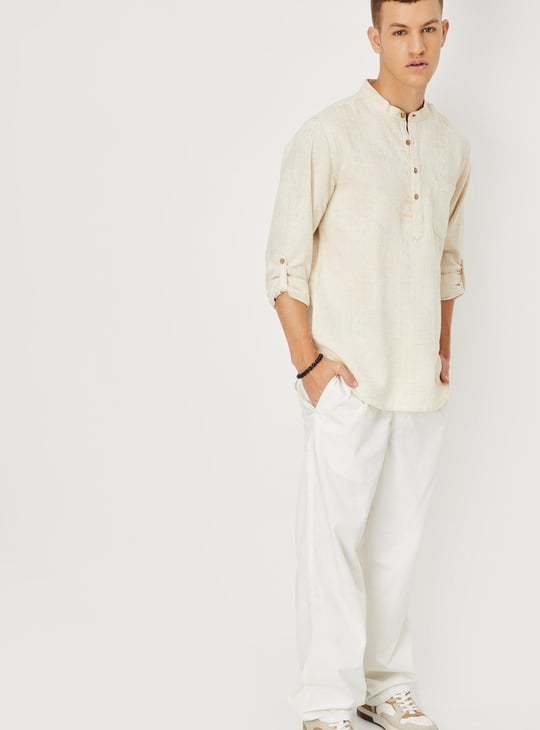 Men Solid Short Kurta