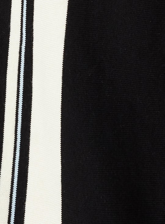 Men Striped Flat Knit Polo T-shirt