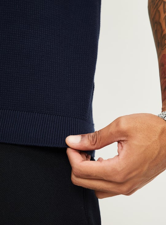 Men Slim Fit Flat Knit Polo T-shirt