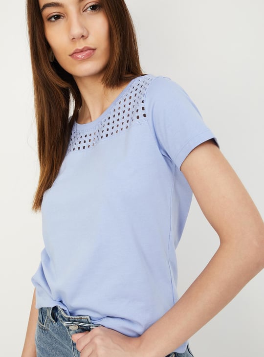 Women Schiffli Detail T-shirt