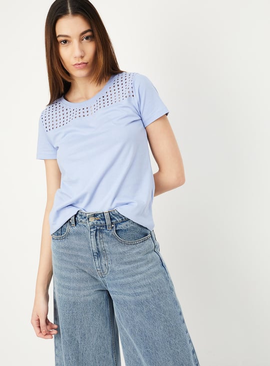 Women Schiffli Detail T-shirt