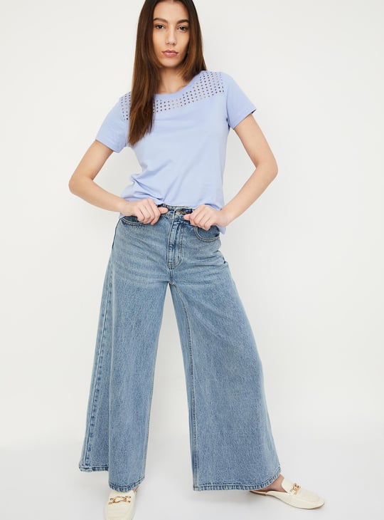 Women Schiffli Detail T-shirt