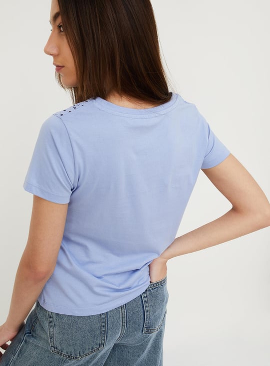 Women Schiffli Detail T-shirt