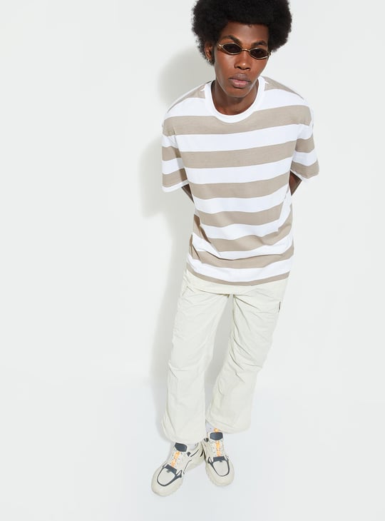 URB_N Men Oversized Striped T-shirt