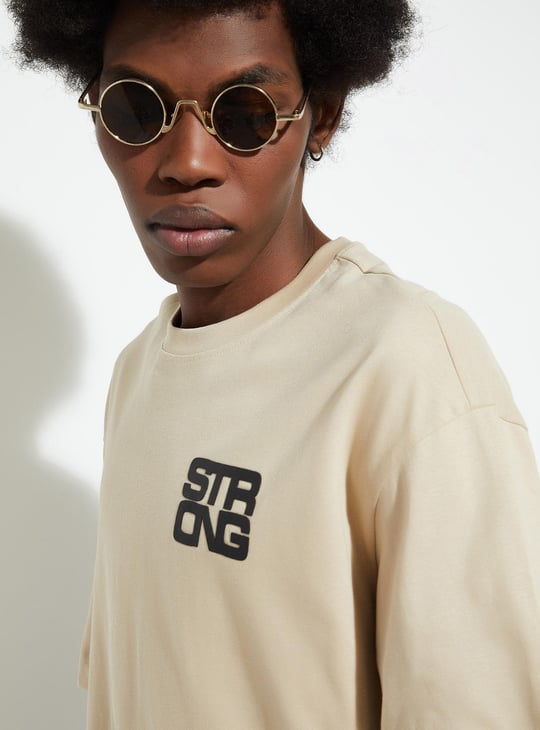 URB_N Men Oversized Back Print T-shirt