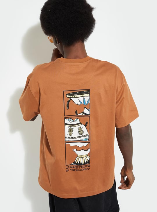 URB_N Men Oversized Back Printed T-shirt