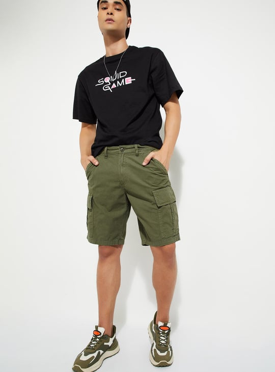 URB_N Men Solid Cargo Shorts
