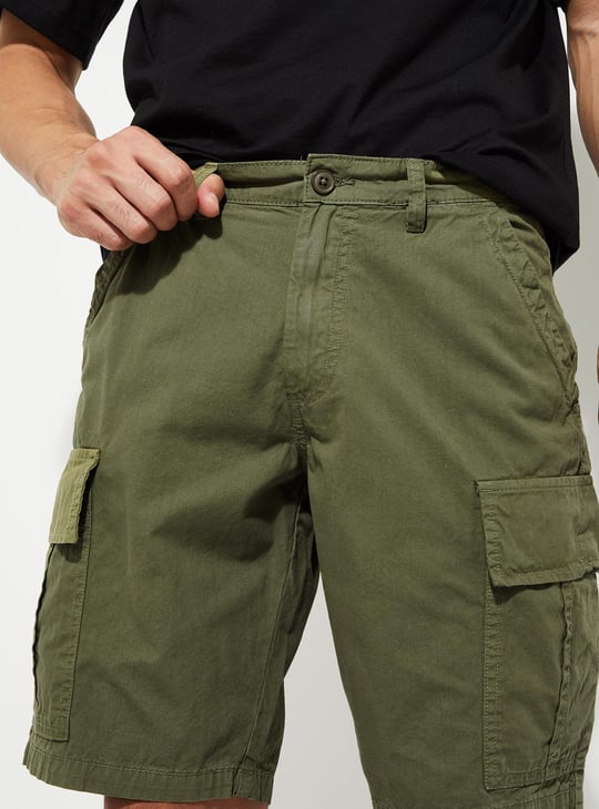 URB_N Men Solid Cargo Shorts