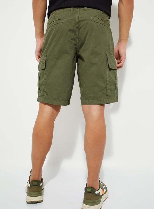 URB_N Men Solid Cargo Shorts