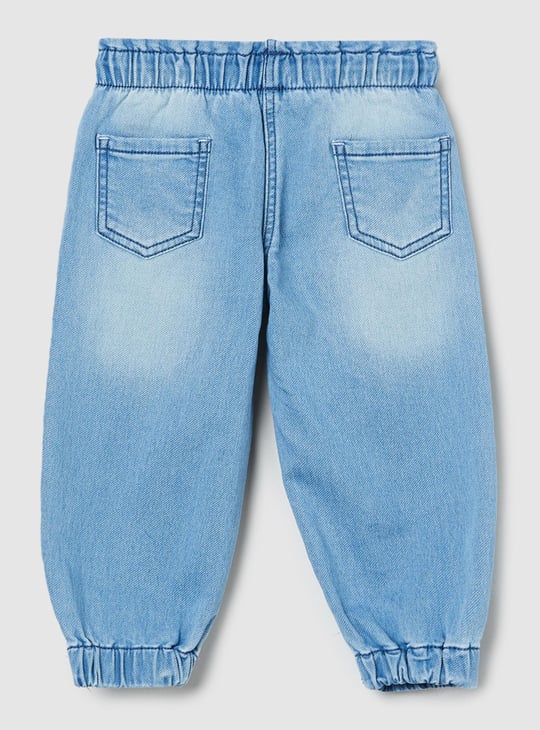 Girls Washed Denim Joggers