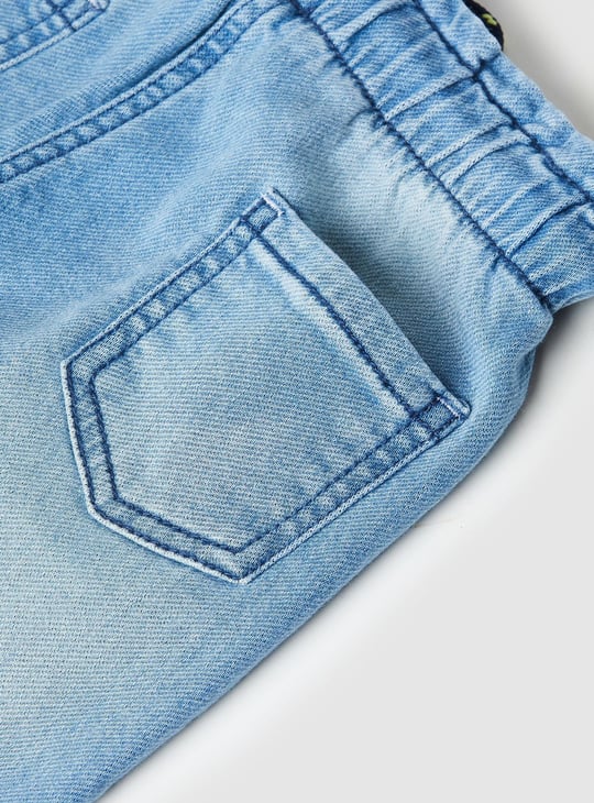 Girls Washed Denim Joggers