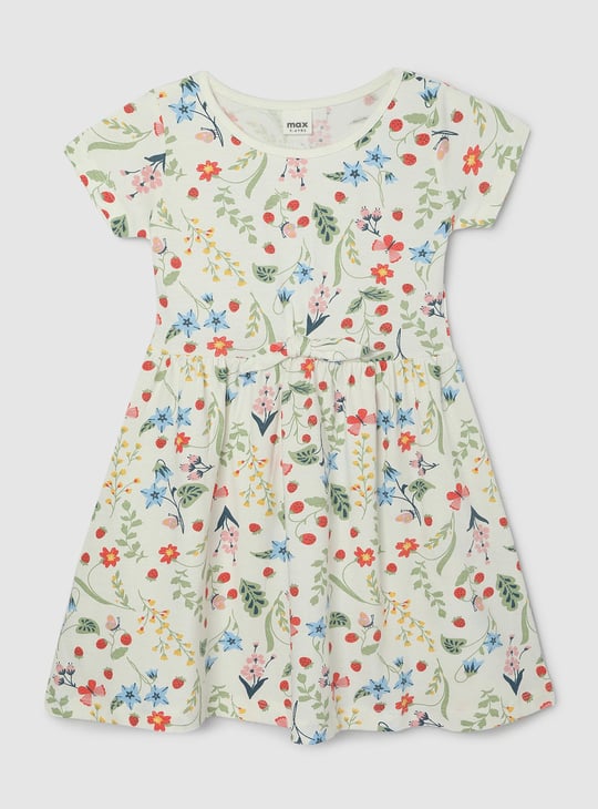 Girls Printed Fit and Flare Dress