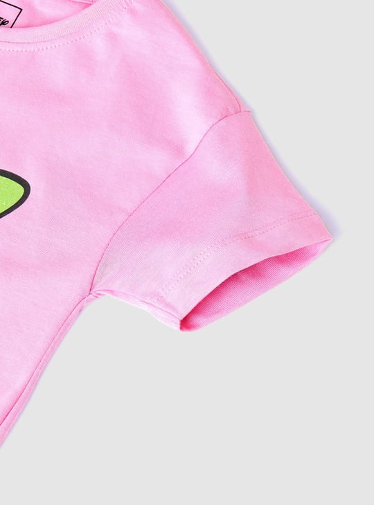 Girls Daisy Duck Print T-shirt with Knotted Hem