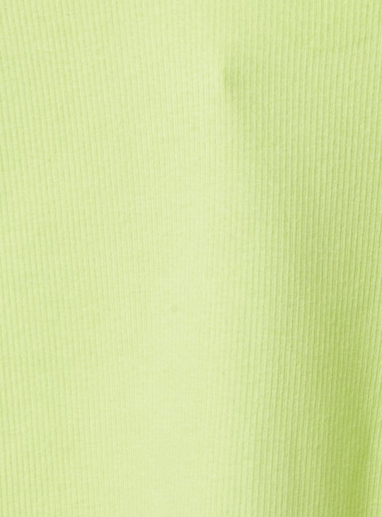 Girls Solid Ruffle Detail Top