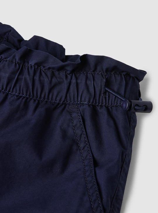 Girls Solid Elasticated Shorts