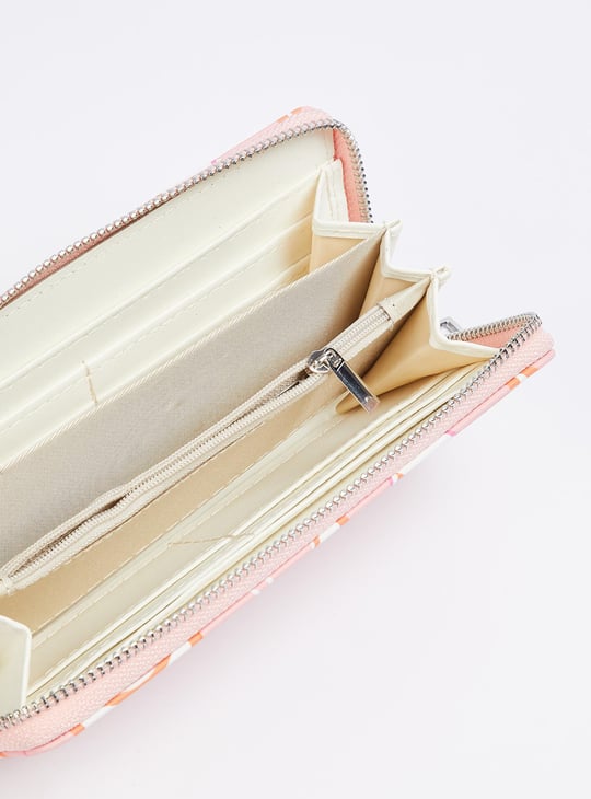 Women Floral Printed Zip Around Wallet