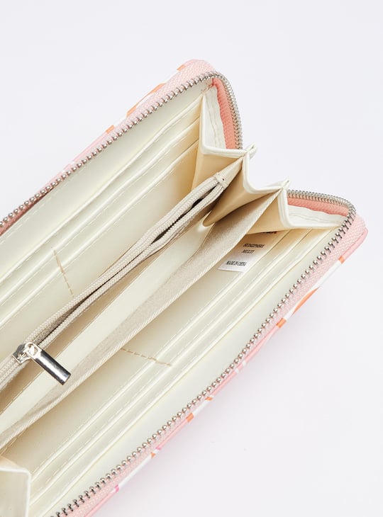 Women Floral Printed Zip Around Wallet