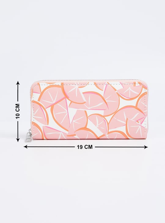 Women Floral Printed Zip Around Wallet