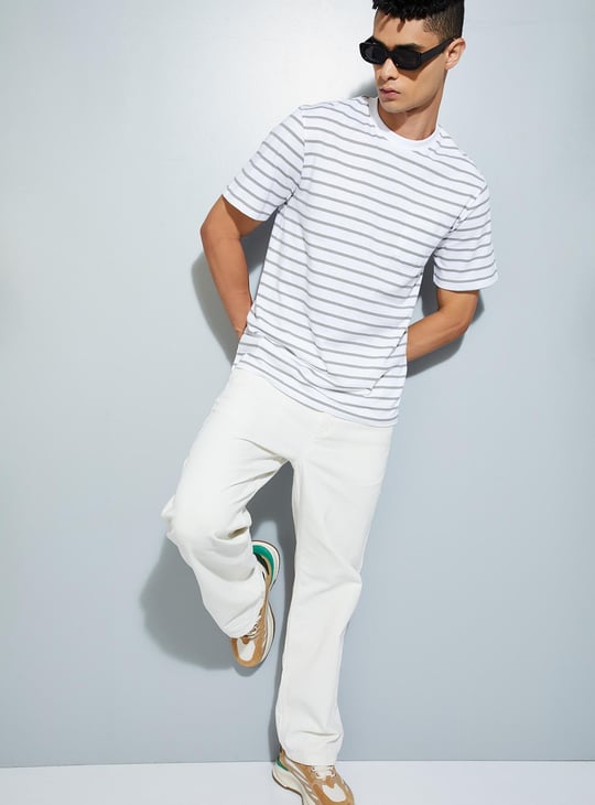 URB_N Men Regular Fit Striped T-shirt