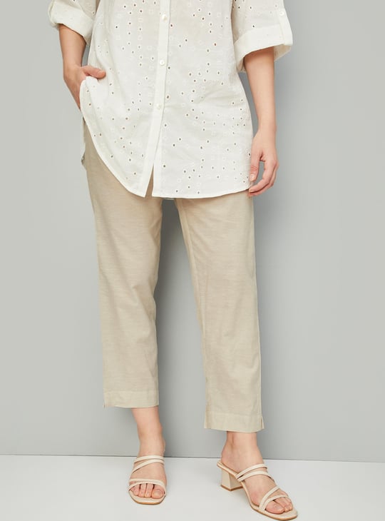 Buy Women Solid Straight Pants Online at just Rs. 599.0