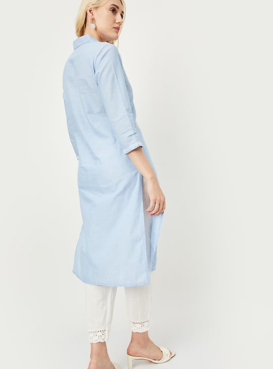 Women Embroidered Kurta with Pocket