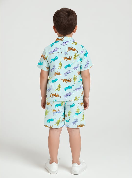 Boys Printed Resort Collar Shirt