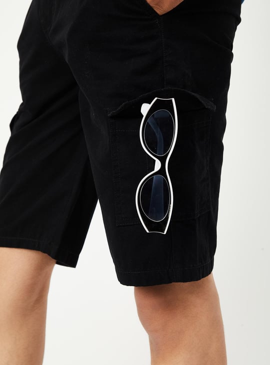 Boys Solid Bermuda Cargo Shorts