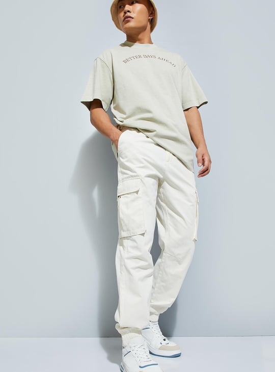 URB_N Men Solid Cargo Joggers