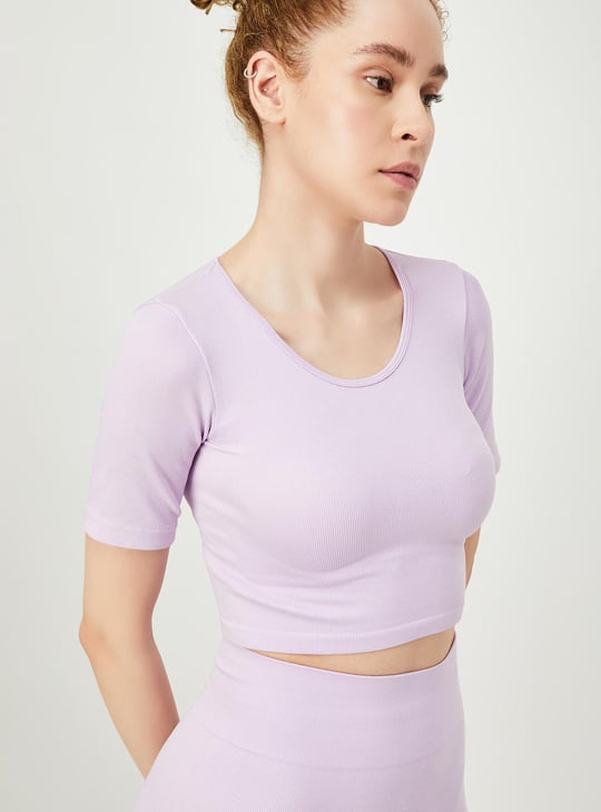 Women Ribbed Sports T-shirt