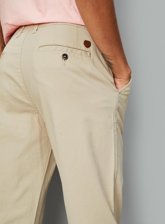 Men Solid Stretchable Slim Fit Chinos