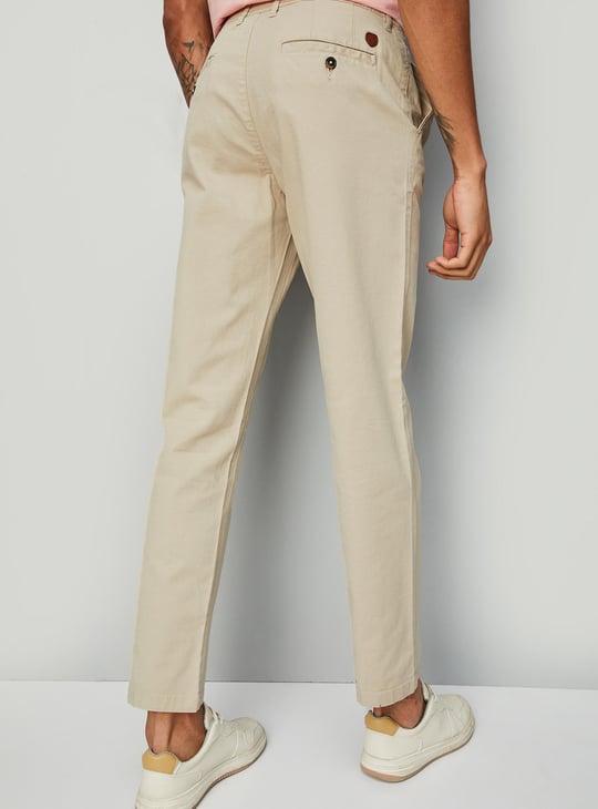 Men Solid Stretchable Slim Fit Chinos