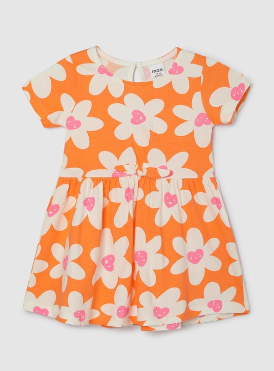 Girls Printed Fit and Flare Dress